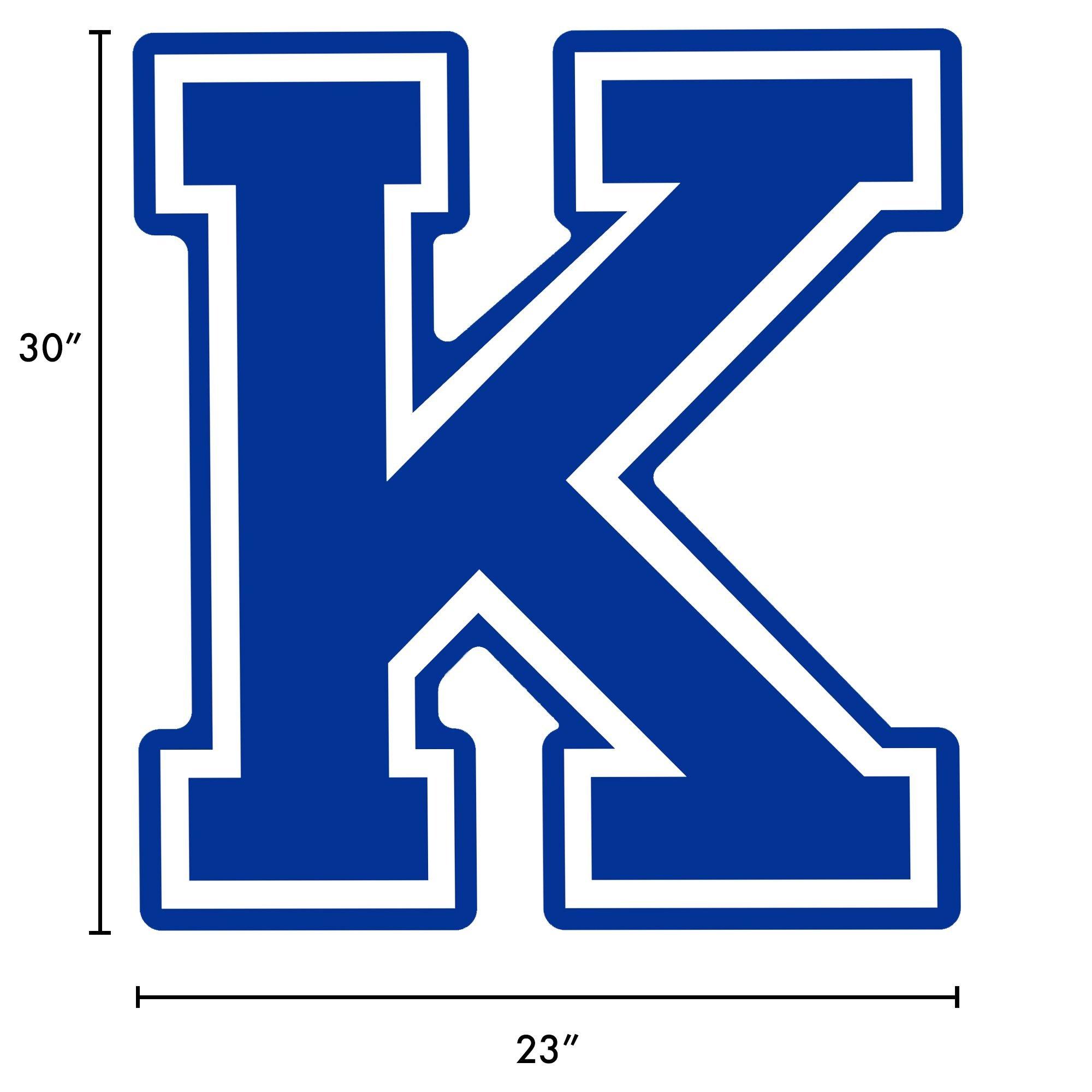 Royal Blue Collegiate Letter (K) Corrugated Plastic Yard Sign, 30in